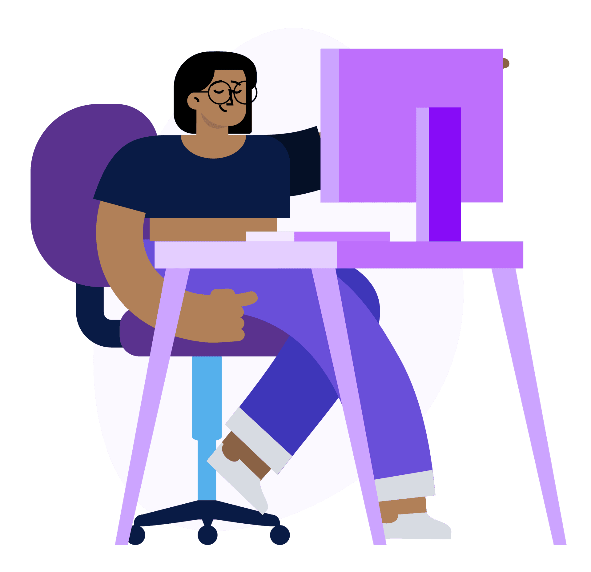 Person at desk studying