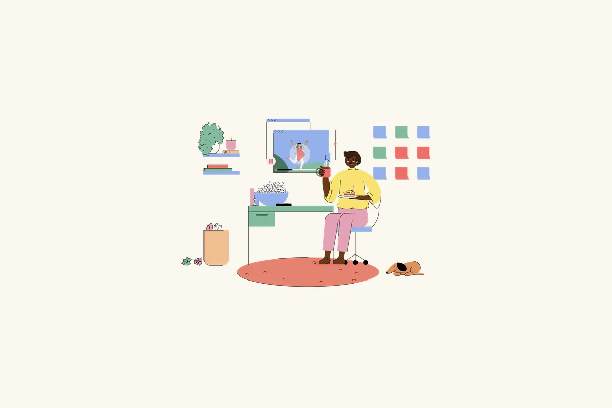 Illustration of a person focused on studying.