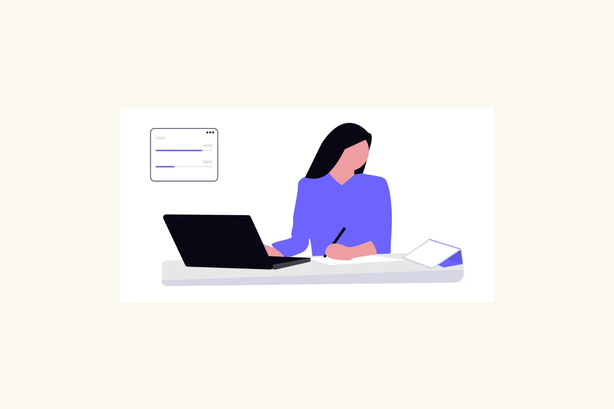 Illustration of a person managing several tasks.