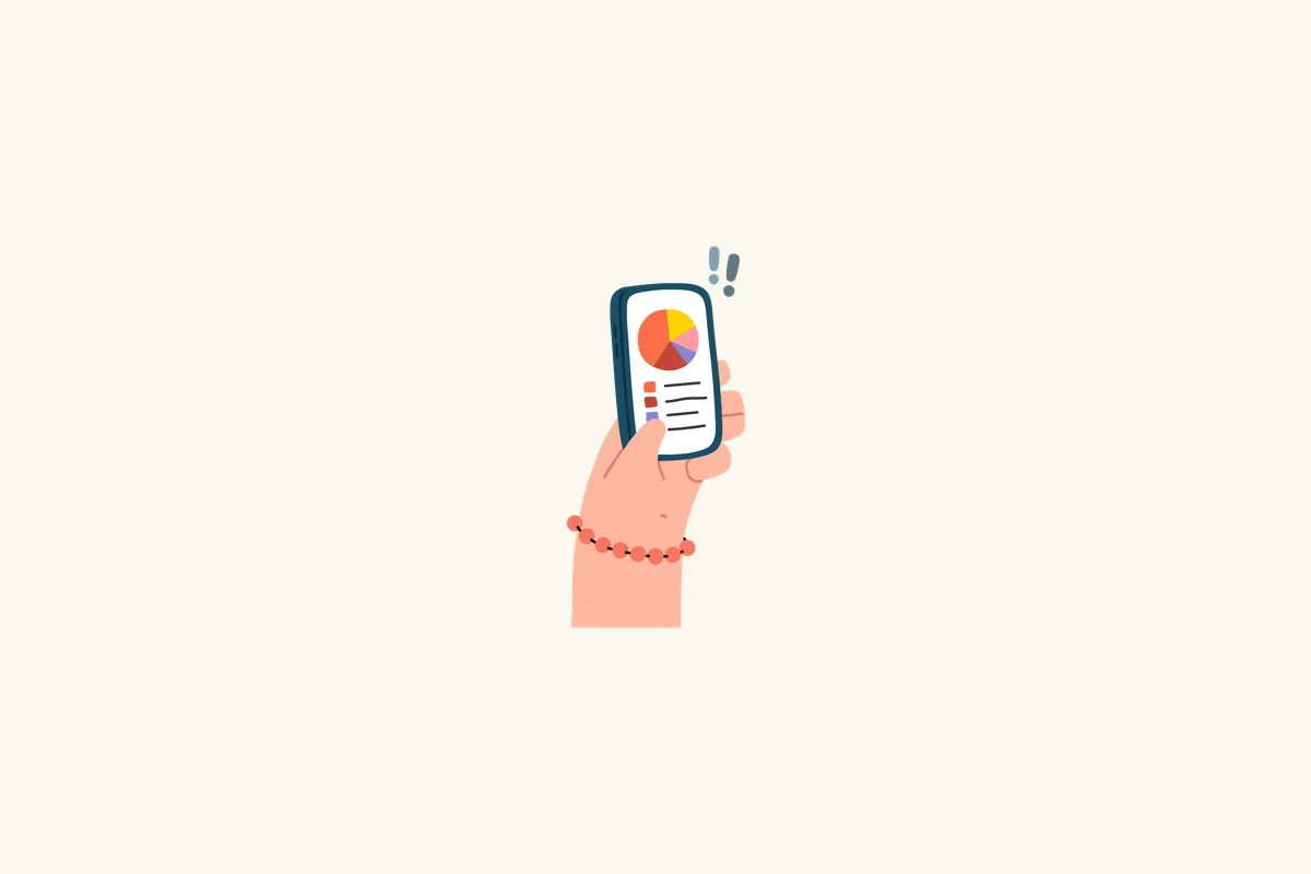 Illustration of hands holding a phone.