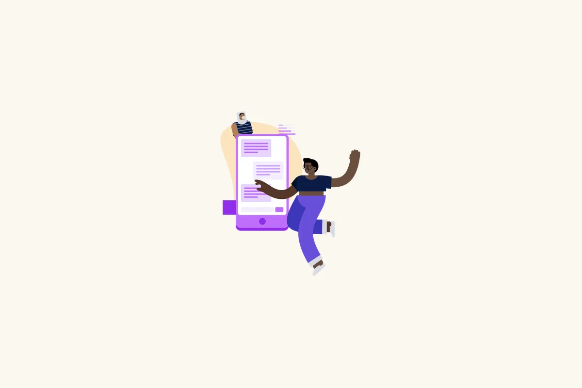 Illustration of people talking through their work.